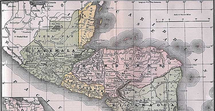 1800s British Honduras map